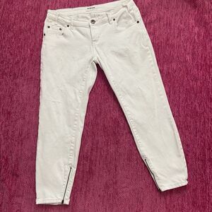 One X One Teaspoon Freebird II Zippered Distressed Ankle Jeans White Size 29